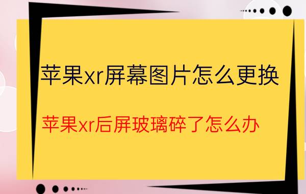 苹果xr屏幕图片怎么更换 苹果xr后屏玻璃碎了怎么办？